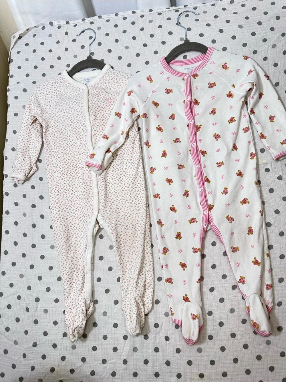 Ralph Lauren baby girls Pink & Cream Teddy- Set of 2